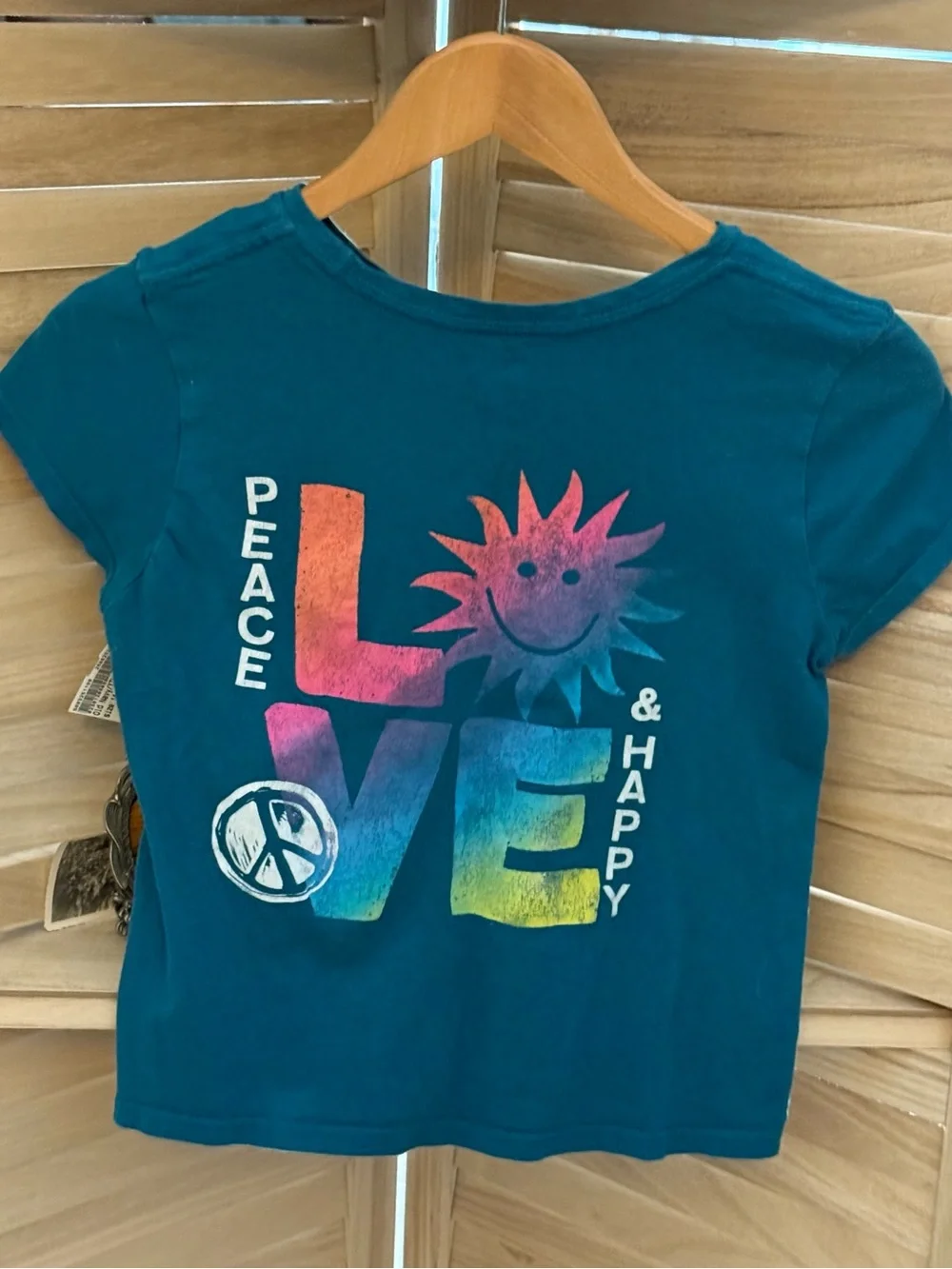 Old Navy Kids Teal Short-Sleeve Tee with Pink-to-Blue Sun Graphic